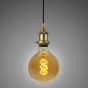 Soho Lighting Matt Antique Brass Decorative Bulb Holder with Brown Twisted Cable
