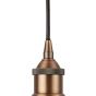 Soho Lighting Matt Antique Copper Decorative Bulb Holder with Black Round Cable