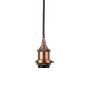 Soho Lighting Matt Antique Copper Decorative Bulb Holder with Black Round Cable