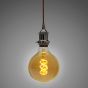 Soho Lighting Black Nickel Decorative Bulb Holder with Brown Twisted Cable