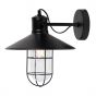 Broadwick Flat Black Caged Indoor Nautical Sconce Wall Light - Soho Lighting