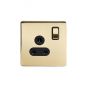 Soho Lighting Brushed Brass 5a Socket with Switch Black Ins