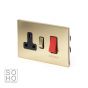 Soho Lighting Brushed Brass 45A Cooker Control Unit Blk Ins Screwless