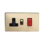 Soho Lighting Brushed Brass 45A Cooker Control Unit Blk Ins Screwless