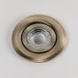 Antique Brass 3K Warm White Tiltable LED Downlights, Fire Rated, IP44, High CRI, Dimmable