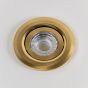 Brushed Gold Adjustable 3K Warm White Tiltable LED Downlights, Fire Rated, IP44, High CRI, Dimmable