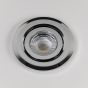 Polished Chrome Adjustable 3K Warm White Tiltable LED Downlights, Fire Rated, IP44, High CRI, Dimmable