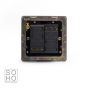 Soho Lighting Brushed Chrome 2 Gang 2 Way Trailing Edge Dimmer Switch Screwless 100W LED (150w Halogen/Incandescent)