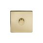 Soho Lighting Brushed Brass 1 Gang 2 Way Trailing Edge Dimmer Switch Screwless 100W LED (250w Halogen/Incandescent)