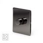 Soho Lighting Black Nickel 1 Gang 2 Way Trailing Edge Dimmer Switch Screwless 100W LED (250w Halogen/Incandescent)