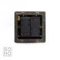Soho Lighting Black Nickel 2 Gang 2 Way Trailing Edge Dimmer Switch Screwless 100W LED (150w Halogen/Incandescent)