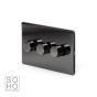 Soho Lighting Black Nickel 3 Gang 2 Way Trailing Edge Dimmer Switch Screwless 150W LED (300w Halogen/Incandescent)