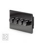 Soho Lighting Black Nickel 4 Gang 2 Way Trailing Edge Dimmer Switch Screwless 100W LED (150w Halogen/Incandescent)