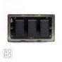 Soho Lighting Antique Brass 3 Gang 2 Way Trailing Edge Dimmer Switch Screwless 100W LED (150w Halogen/Incandescent)