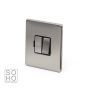 Soho Lighting Brushed Chrome Fused Connection Unit (FCU) Switched 13A DP Blk Ins Screwless