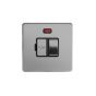 Soho Lighting Brushed Chrome Fused Connection Unit (FCU) Switched With Neon 13A DP Blk Ins Screwless