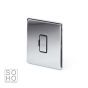 Soho Lighting Polished chrome Fused Connection Unit (FCU) Unswitched 13A DP Blk Ins Screwless