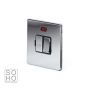 Soho Lighting Polished chrome Fused Connection Unit (FCU) Switched with Neon 13A DP Blk Ins Screwless