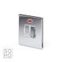 Soho Lighting Polished chrome Fused Connection Unit (FCU) Switched with Neon 13A DP Wht Ins Screwless