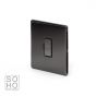 Soho Lighting Black Nickel Fused Connection Unit (FCU) Unswitched 13A DP Blk Ins Screwless