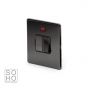 Soho Lighting Black Nickel Fused Connection Unit (FCU) Switched with Neon 13A DP Blk Ins Screwless