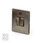 Soho Lighting Antique Brass Fused Connection Unit (FCU) Switched with Neon 13A DP Blk Ins Screwless