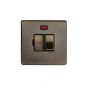 Soho Lighting Antique Brass Fused Connection Unit (FCU) Switched with Neon 13A DP Blk Ins Screwless
