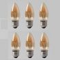 6 Pack - 2w E27 ES Vintage Edison Candle LED Light Bulb 1800K T-Spiral Filament Dimmable