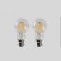 2 Pack - 8w B22 GLS LED Light Bulb 3000K Standard Straight Filament Dimmable