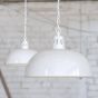 Pure White Rustic Dome Dining Room Pendant Light - Berwick - Soho Lighting