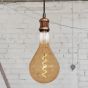 Soho Lighting Edison Antique Copper Pendant Bulb Holder With Twisted Black Cable