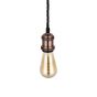 Edison Antique Copper Pendant Bulb Holder With Twisted Black Cable