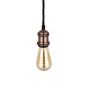 Soho Lighting Edison Antique Copper Pendant Bulb Holder With Twisted Black Cable