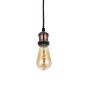 Soho Lighting Antique Copper Bulb Holder Exposed Bulb Pendant Light With Twisted Dark Brown Cable