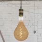 Soho Lighting Aged Brass Bulb Holder Exposed Bulb Pendant Light With Twisted Black Cable