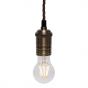 Soho Lighting Antique Brass Bulb Holder Exposed Bulb Pendant Light