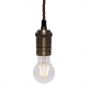 Soho Lighting Antique Brass Bulb Holder Exposed Bulb Pendant Light