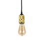 Soho Lighting Gold Bulb Holder Exposed Bulb Pendant Light With Twisted Black Cable