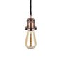 Soho Lighting Red Copper Bulb Holder Exposed Bulb Pendant Light With Twisted Black Cable