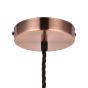 Soho Lighting Red Copper Bulb Holder Exposed Bulb Pendant Light With Twisted Dark Brown Cable