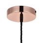 Soho Lighting Rose Gold Bulb Holder Exposed Bulb Pendant Light With Twisted Black Cable