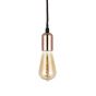 Rose Gold Bulb Holder Exposed Bulb Pendant Light With Twisted Dark Brown Cable