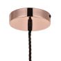 Soho Lighting Rose Gold Bulb Holder Exposed Bulb Pendant Light With Twisted Dark Brown Cable