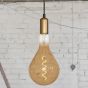Brass Bulb Holder Exposed Bulb Pendant Light With Twisted Black Cable