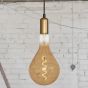 Brass Bulb Holder Exposed Bulb Pendant Light With Twisted Dark Brown Cable