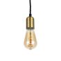 Brass Bulb Holder Exposed Bulb Pendant Light With Twisted Dark Brown Cable