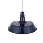Squid Ink Navy Blue Industrial Dining Room Pendant Light - Large Argyll - Soho Lighting