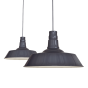 Leaden Grey Slate Large Industrial Dining Room Pendant Light - Large Argyll - Soho Lighting