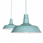 Duck Egg Blue Turquoise Industrial Breakfast Bar Pendant Light - Argyll - Soho Lighting