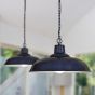 Portland Bedroom and Hallway Pendant Light Squid Ink Navy Blue - Soho Lighting